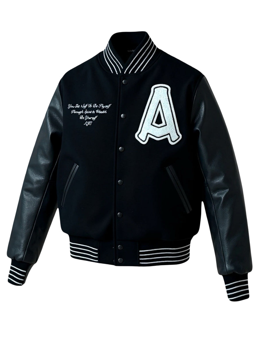 SPIRIT & WEALTH LETTERMAN JACKET