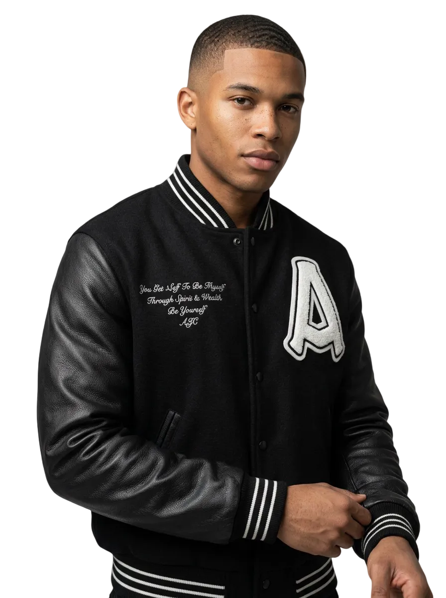 SPIRIT & WEALTH LETTERMAN JACKET